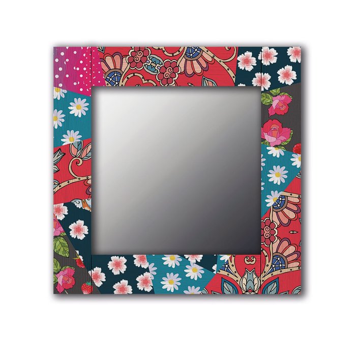 Настенное зеркало Июль 50х65 красного цвета - купить Настенные зеркала по цене 13190.0