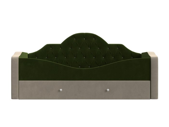 Детская кровать Скаут 72х160 бежево-зеленого цвета  - купить Одноярусные кроватки по цене 35990.0