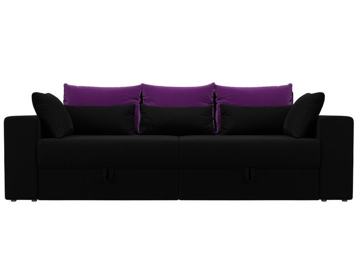 Прямой диван-кровать Мэдисон черно-фиолетового цвета - купить Прямые диваны по цене 38990.0