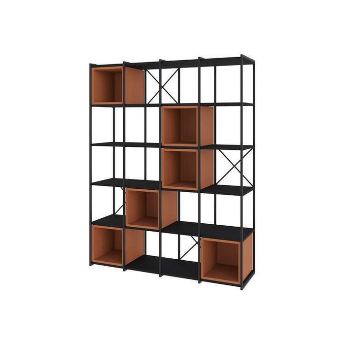 Стеллаж Vale Midi Bookcase коричнево-черного цвета Стеллаж Vale Midi Bookcase коричнево-черного цвета