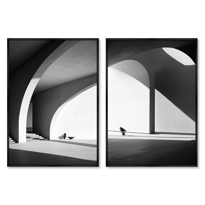 Набор из двух репродукций картин Architecture, curves of arches, 2024г.