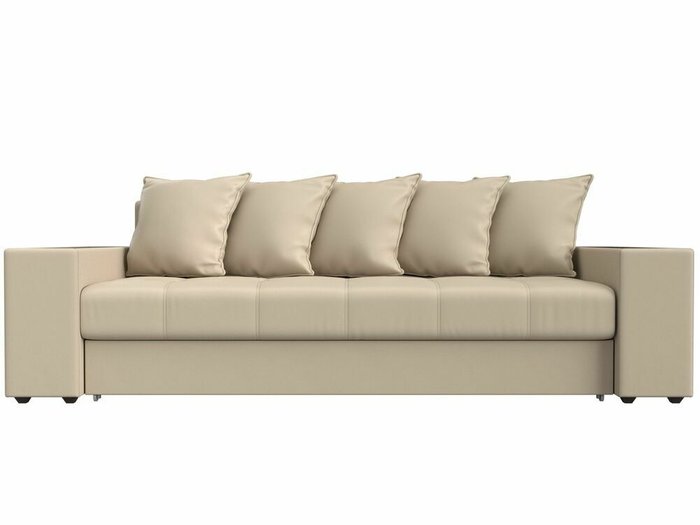 Прямой диван-кровать  Дубай бежевого цвета (экокожа) - купить Прямые диваны по цене 46999.0