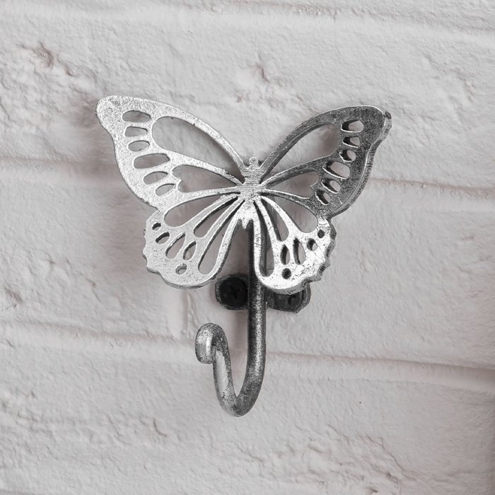 Крючок Бабочка S серебряного цвета - купить Крючки по цене 1644.0