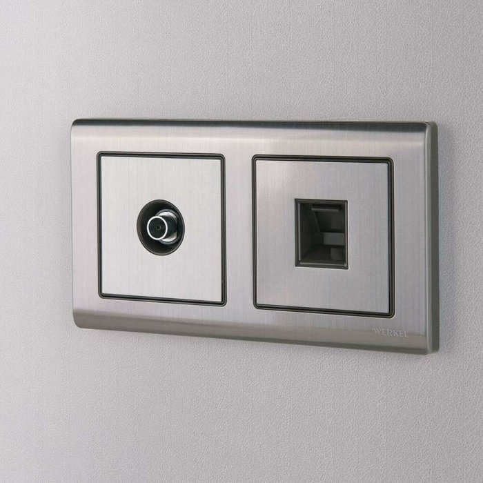 Розетка Ethernet RJ-45 глянцевый никель W1181002 - лучшие Розетки в INMYROOM Розетка Ethernet RJ-45 глянцевый никель W1181002 - лучшие Розетки в INMYROOM