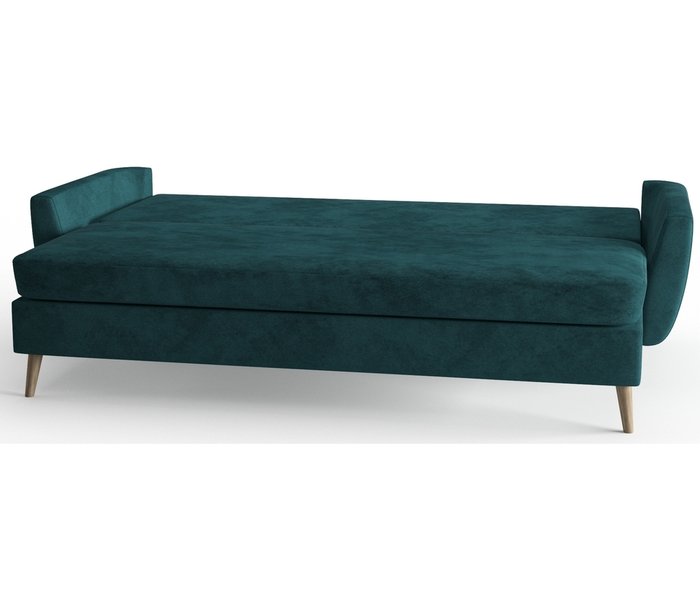 Диван-кровать Авиньон в обивке из велюра сине-зеленого цвета - лучшие Прямые диваны в INMYROOM