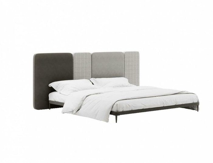 Кровать Licata 200х200 композиция 3 серого цвета