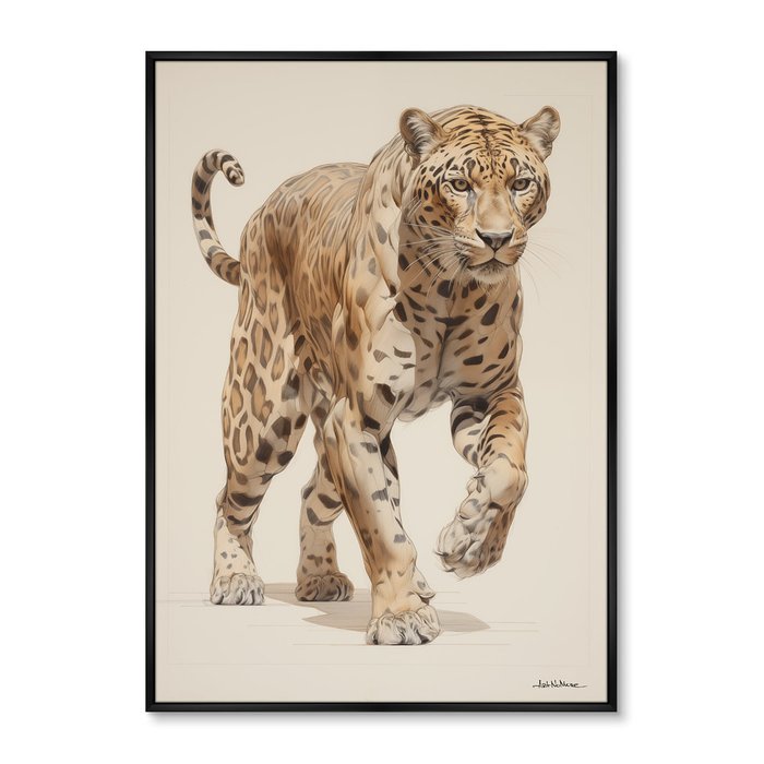 Репродукция картины Leopards hunt, No 1, 2024г.