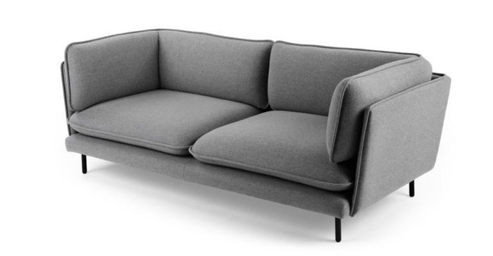 Трехместный диван Wes серый - купить Прямые диваны по цене 83900.0