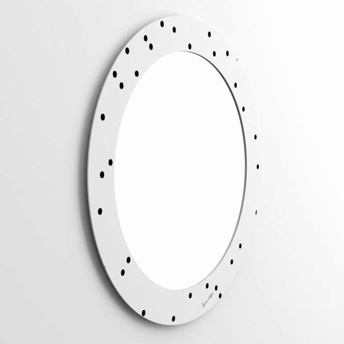 Настенное зеркало Pois в раме с минималистическим принтом - купить Настенные зеркала по цене 9900.0