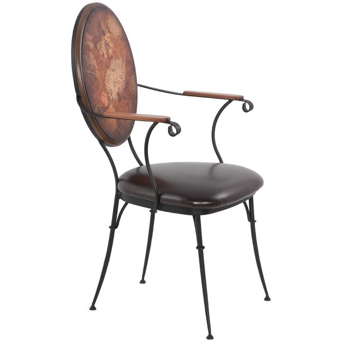 Стул с подлокотниками Санрайз коричневого цвета - купить Обеденные стулья по цене 29596.0