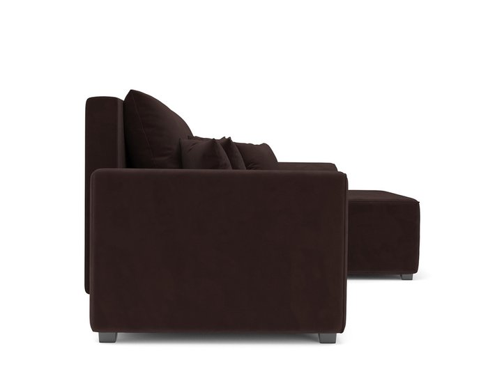 Угловой диван-кровать Каскад темно-коричневого цвета правый угол - лучшие Угловые диваны в INMYROOM