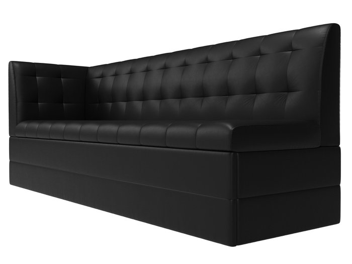 Угловой диван-кровать Бриз черного цвета (экокожа) с углом слева - лучшие Угловые диваны в INMYROOM