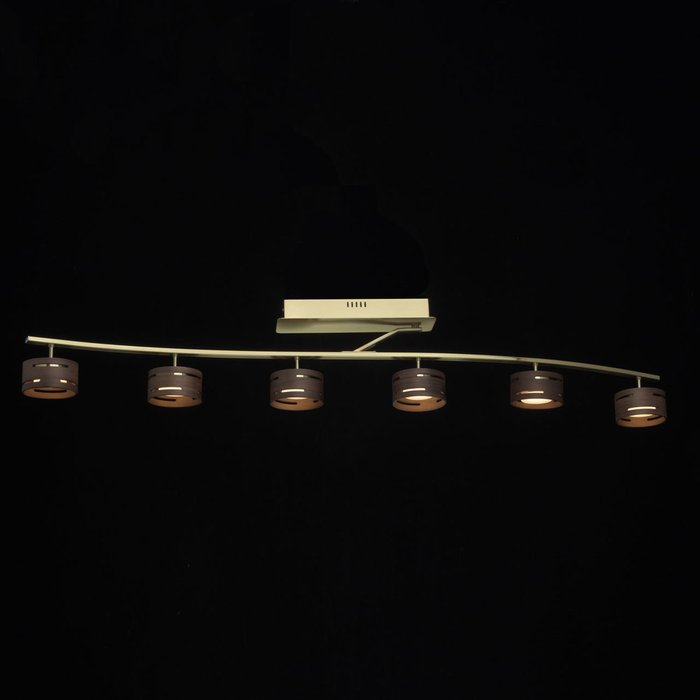 Потолочная светодиодная люстра Чил-аут с абажурами из темного дерева - купить Потолочные люстры по цене 10280.0