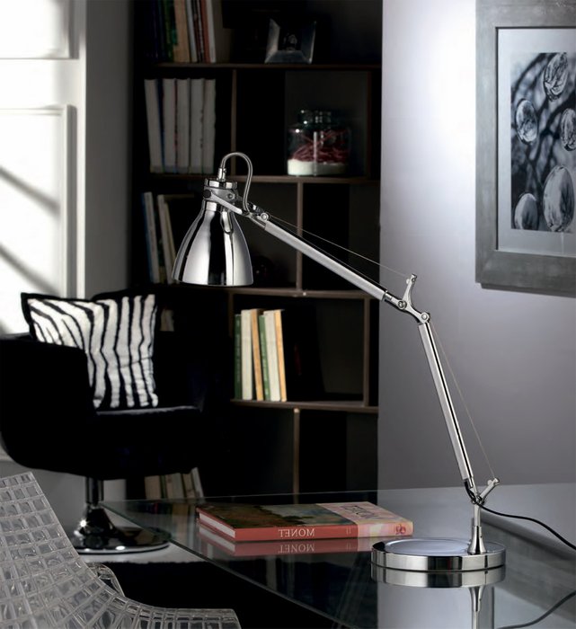 Настольная лампа Schuller "ERGO" из хромированного металла - купить Рабочие лампы по цене 8450.0