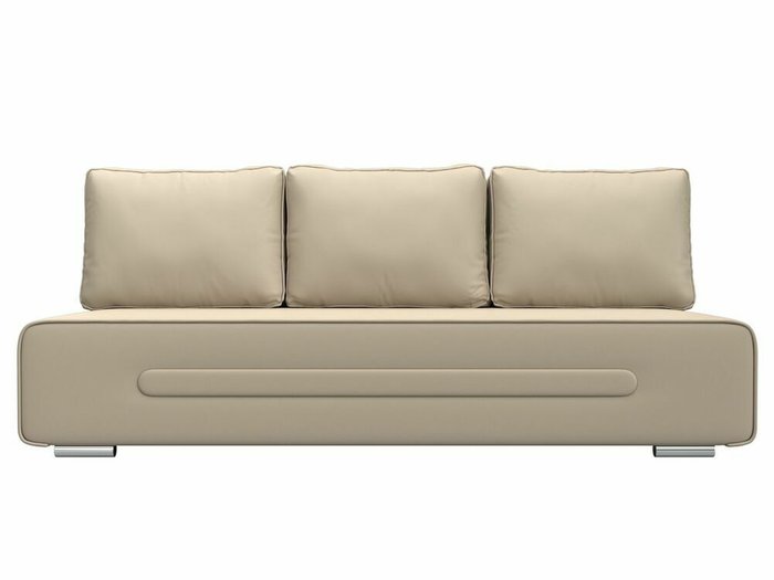 Прямой диван-кровать Приам бежевого цвета (экокожа) - купить Прямые диваны по цене 33999.0