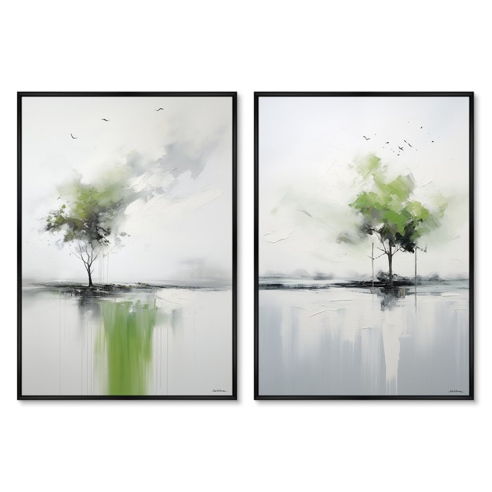Набор из двух репродукций картин Landscape collection, Autumn comes, 2024г. - купить Картины по цене 49998.0