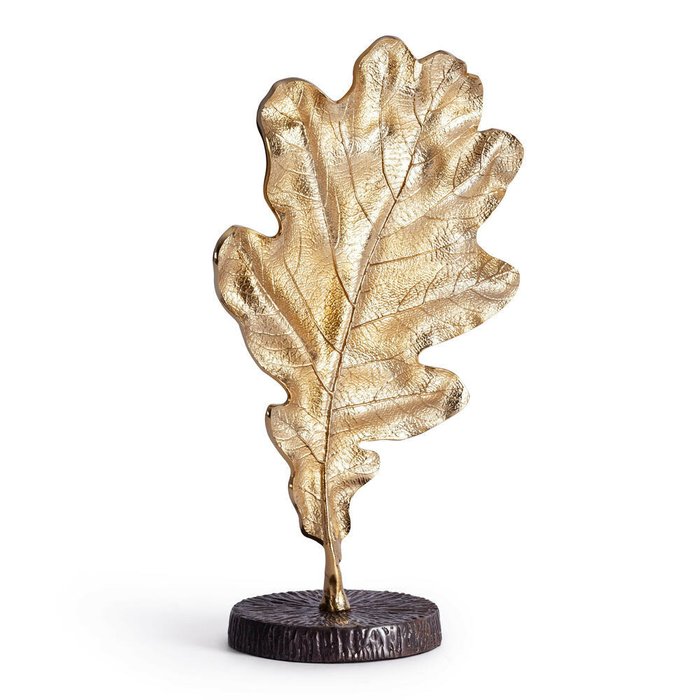Декор Secret De Maison Leaf золотого цвета на черной подставке - купить Фигуры и статуэтки по цене 5310.0