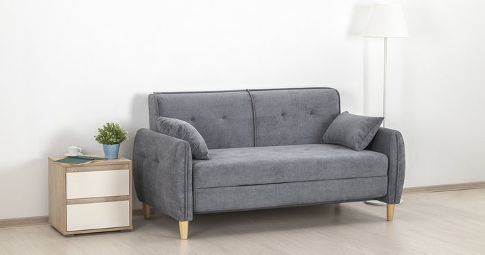 Диван-кровать Анита серого цвета - купить Прямые диваны по цене 32190.0