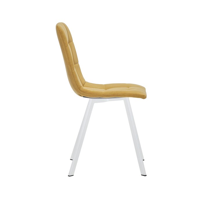 Стул Скай желтого цвета с белыми ножками  - лучшие Обеденные стулья в INMYROOM