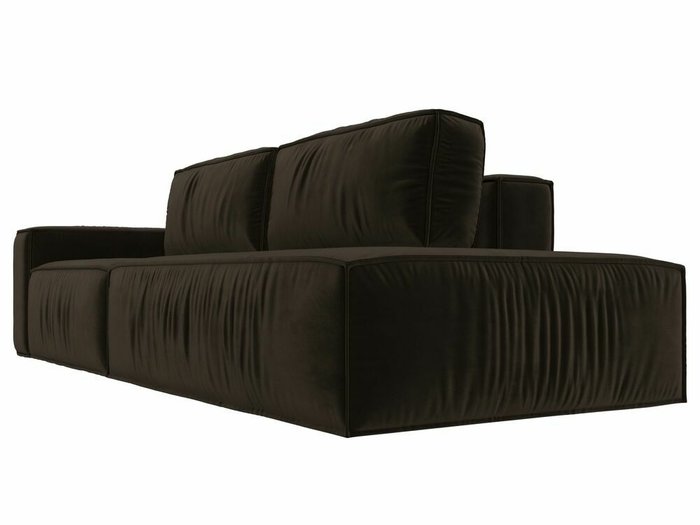 Прямой диван-кровать Прага модерн коричневого цвета подлокотник слева - лучшие Прямые диваны в INMYROOM
