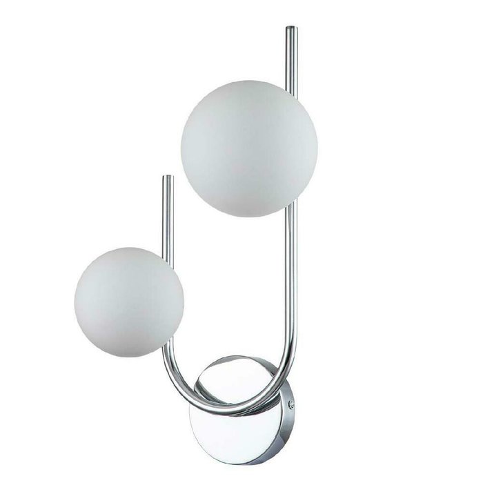 Бра Sphere 642/2A Silver (стекло, цвет белый) - купить Бра и настенные светильники по цене 5400.0 Бра Sphere 642/2A Silver (стекло, цвет белый) - купить Бра и настенные светильники по цене 5400.0