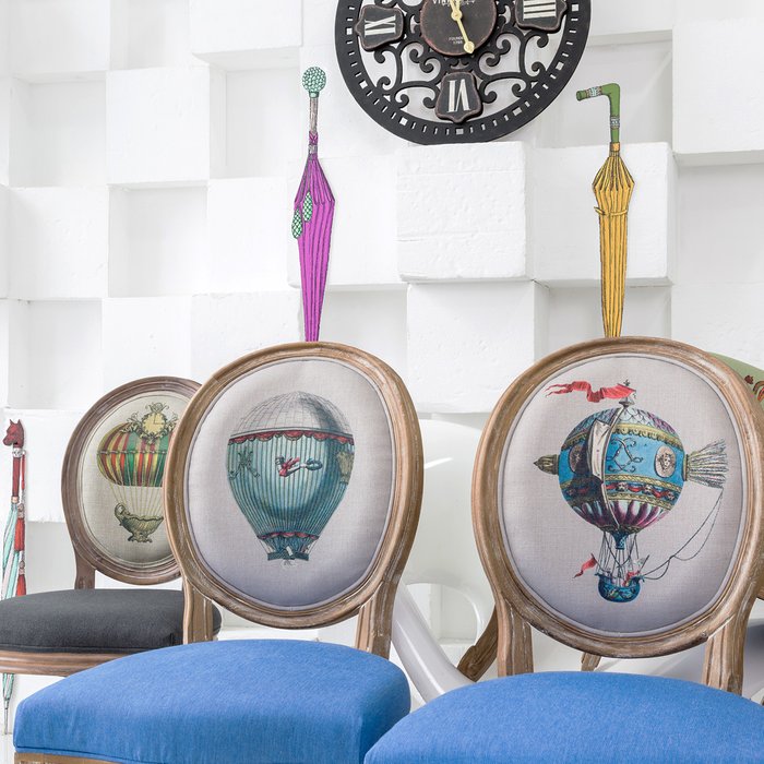 Стул Мария Антуанетта с сиденьем и спинкой синего цвета - лучшие Обеденные стулья в INMYROOM