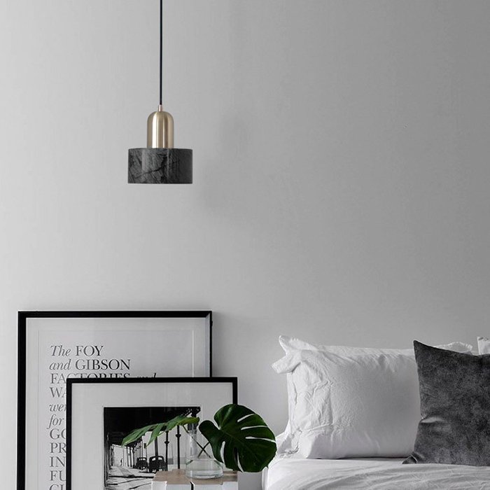 Подвесной светильник Cloyd ANTUAN P1 / ?15 см - черн.мрамор - лучшие Подвесные светильники в INMYROOM Подвесной светильник Cloyd ANTUAN P1 / ?15 см - черн.мрамор - лучшие Подвесные светильники в INMYROOM