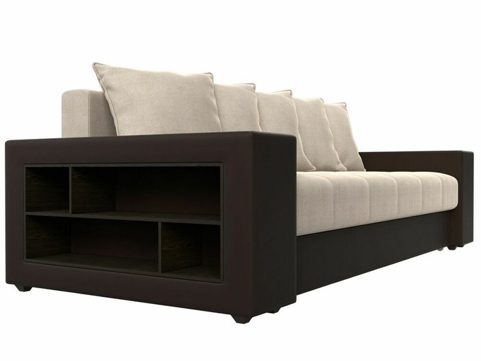 Прямой диван-кровать  Дубай бежево-коричневого  цвета (ткань/экокожа)  - лучшие Прямые диваны в INMYROOM
