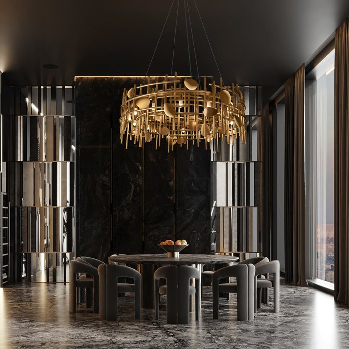 Подвесная люстра Escama 10396/600C (металл, цвет золото) - купить Подвесные люстры по цене 54887