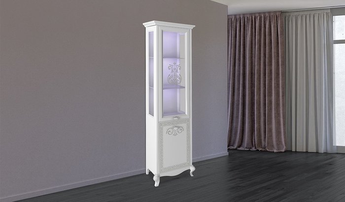 Шкаф-витрина правый Винтаж белого цвета - купить Шкафы витринные по цене 78680.0