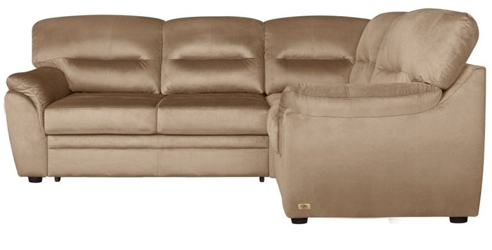 Угловой диван-кровать Атлантик с тумбой Tudor Nougat коричневого цвета