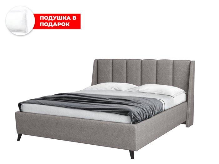 Кровать Skordia 160х200 серого цвета с подъемным механизмом