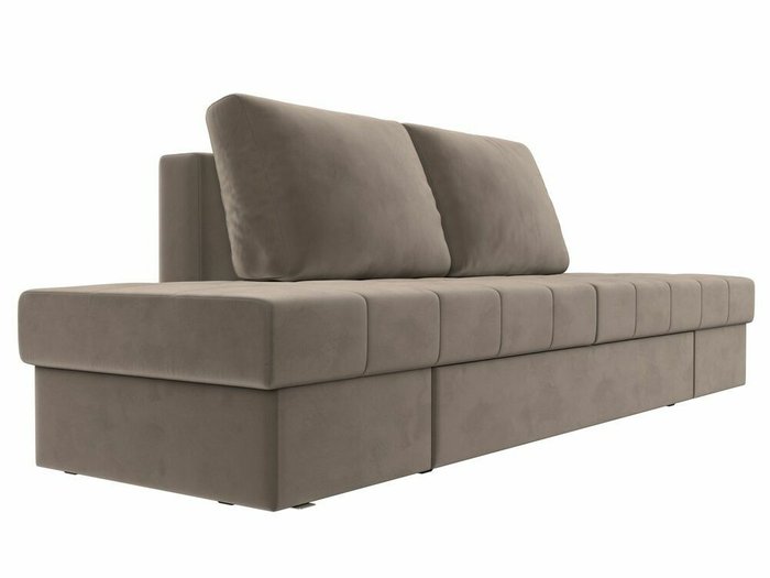 Прямой диван трансформер Сплит светло-коричневого цвета - лучшие Прямые диваны в INMYROOM