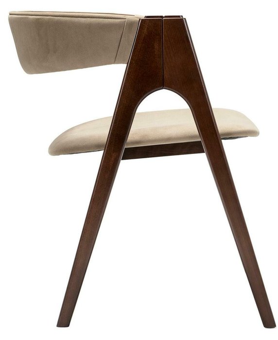 Стул-кресло Kaede бежевого-коричневого цвета - лучшие Обеденные стулья в INMYROOM