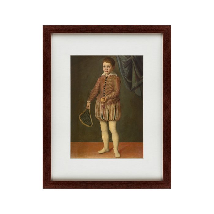 Картина Portrait of a boy holding a tennis racket and ball 1600 г. - купить Картины по цене 5995.0