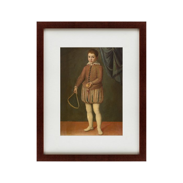 Картина Portrait of a boy holding a tennis racket and ball 1600 г. - купить Картины по цене 5995.0 Картина Portrait of a boy holding a tennis racket and ball 1600 г. - купить Картины по цене 5995.0