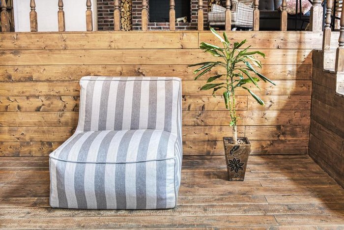 Кресло Quadro Design Line с полосатым принтом - купить Бескаркасная мебель по цене 23500.0 Кресло Quadro Design Line с полосатым принтом - купить Бескаркасная мебель по цене 23500.0