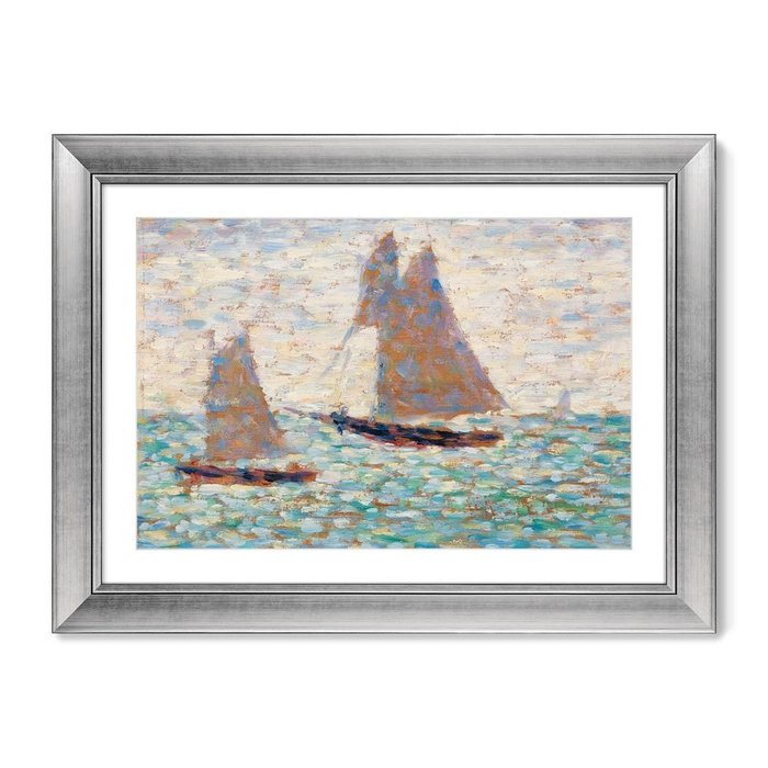 Репродукция картины Two Sailboats at Grandcamp, 1885г - купить Картины по цене 16299.0