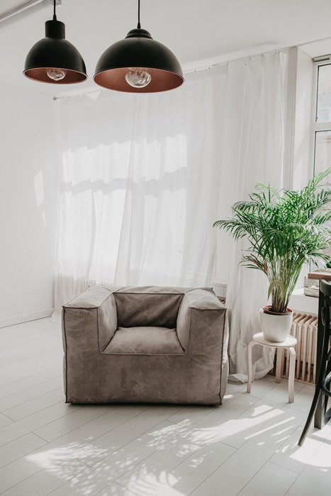 Кресло с подлокотниками Flat Velur бежевого цвета - лучшие Бескаркасная мебель в INMYROOM