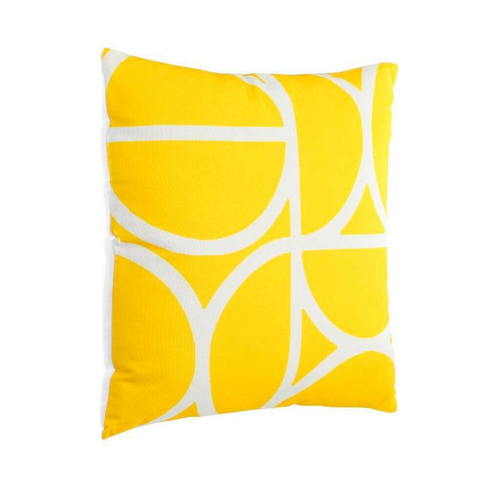Декоративная подушка Tsunan 45х45 желто-белого цвета - лучшие Декоративные подушки в INMYROOM