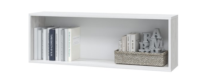 Шкаф настенный Оливер 105 бело-серого цвета - купить Навесные шкафы по цене 4591.0