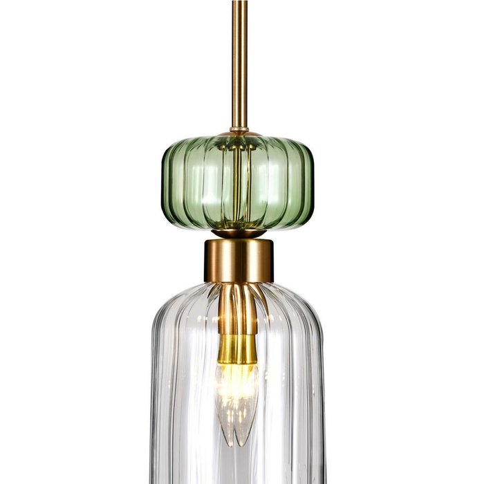 Подвесной светильник Gloss 1141/1S Green/Clear (стекло, цвет разноцветный) - лучшие Подвесные светильники в INMYROOM