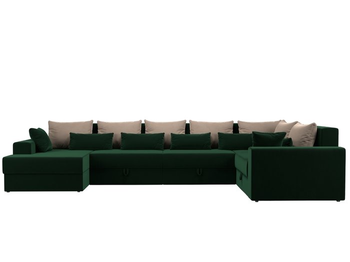 Угловой диван-кровать Мэдисон зелено-бежевого цвета - купить Угловые диваны по цене 93300.0