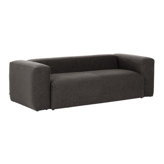 Прямой диван Grey Blok темно-серого цвета