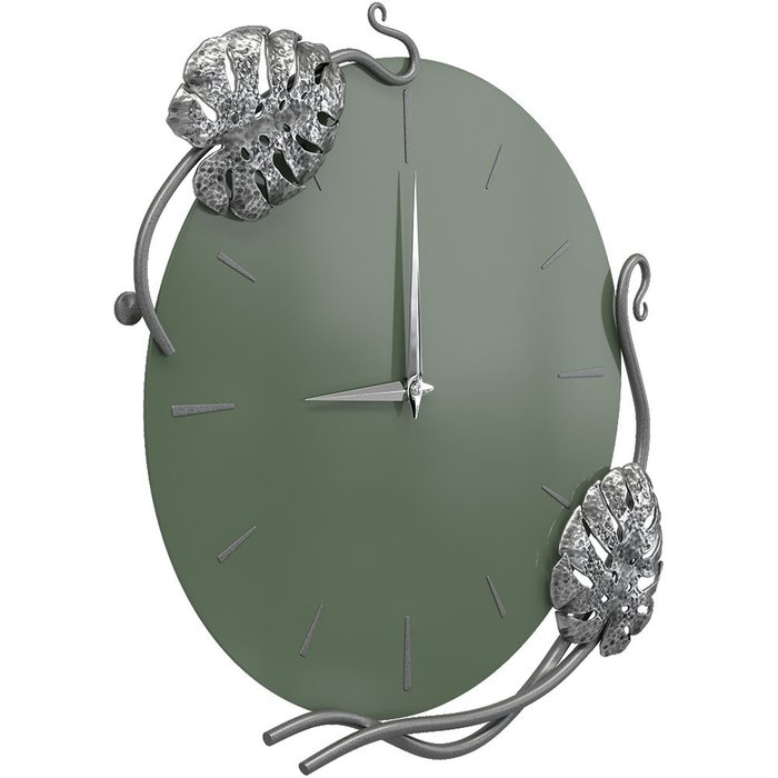 Настенные часы Monstera Deliciosa зеленого цвета - купить Часы по цене 19699.0