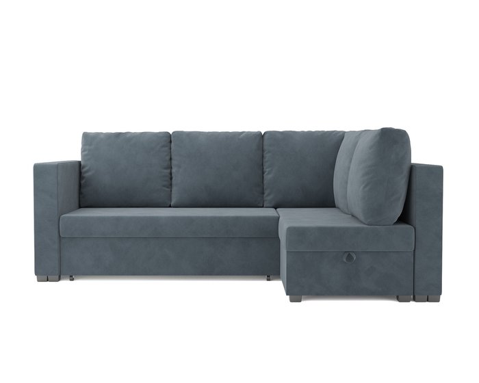 Угловой диван-кровать Мансберг серо-синего цвета - купить Угловые диваны по цене 33590.0