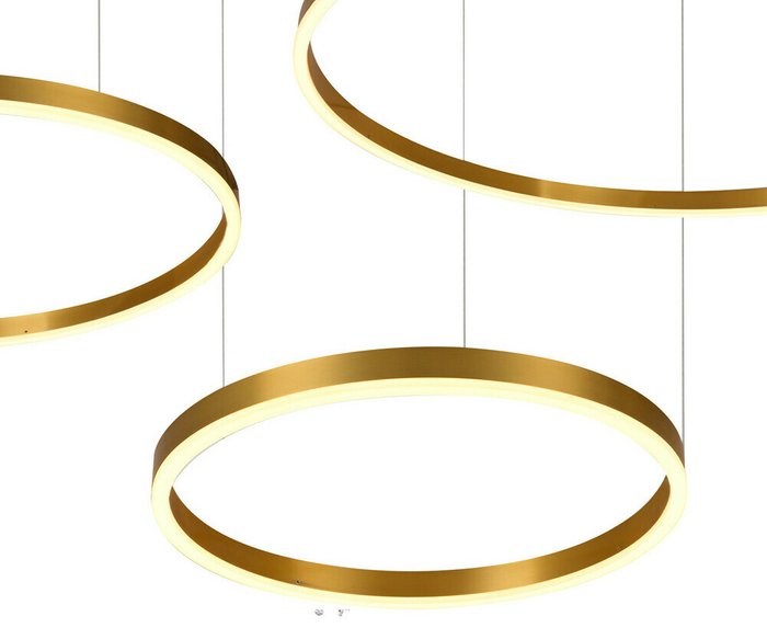 Подвес Тор латунь w133.5*95(d80+60+40) h150 Led 110W (4000k) диммируемый, с пультом ДУ - купить Подвесные люстры по цене 41900.0