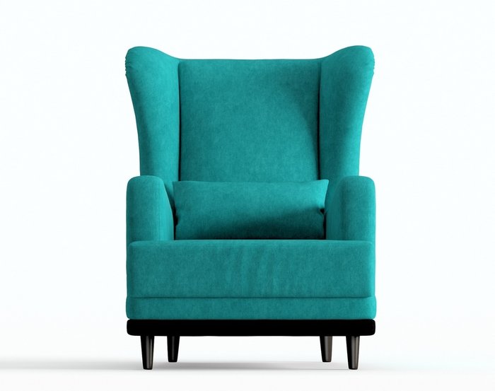 Кресло Грэмми в обивке из вельвета бирюзового цвета - купить Интерьерные кресла по цене 10190.0