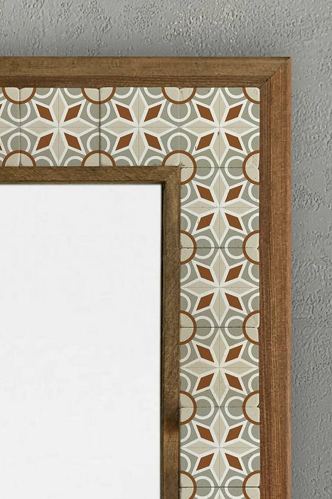 Настенное зеркало с каменной мозаикой 43x63 с основанием из композита - лучшие Настенные зеркала в INMYROOM