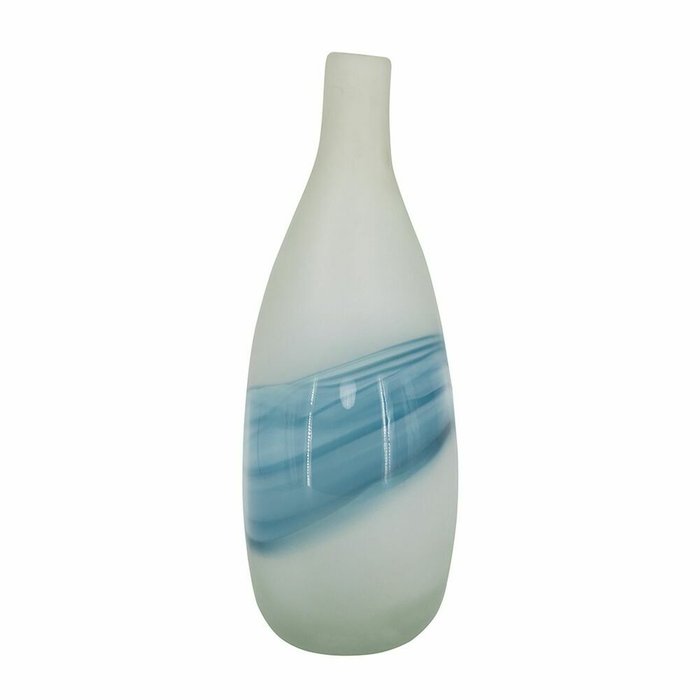 Стеклянная ваза бело-синего цвета - лучшие Вазы  в INMYROOM